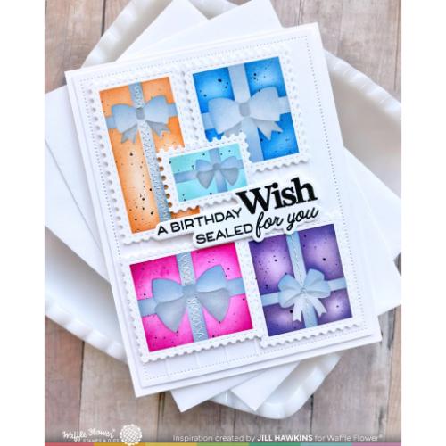 Waffle Flower Crafts Postage Collage Gifts Stencil