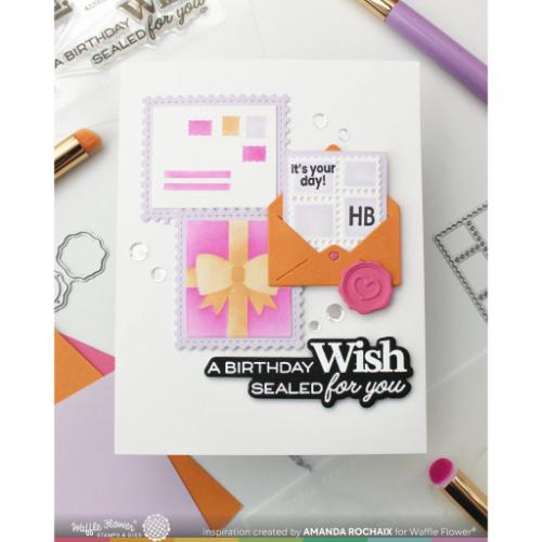 Waffle Flower Crafts Postage Collage Gifts Stencil