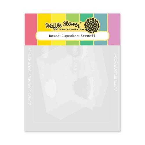 Waffle Flower Crafts Boxed Cupcakes Stencil