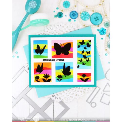 Waffle Flower Crafts Postage Collage Wild Butterflies Stamp Set
