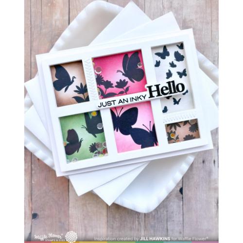 Waffle Flower Crafts Postage Collage Wild Butterflies Stamp Set