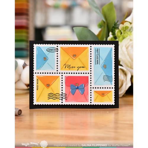 Waffle Flower Crafts Postage Collage Envelope Die