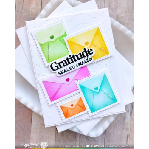 Waffle Flower Crafts Postage Collage Envelope Stencil