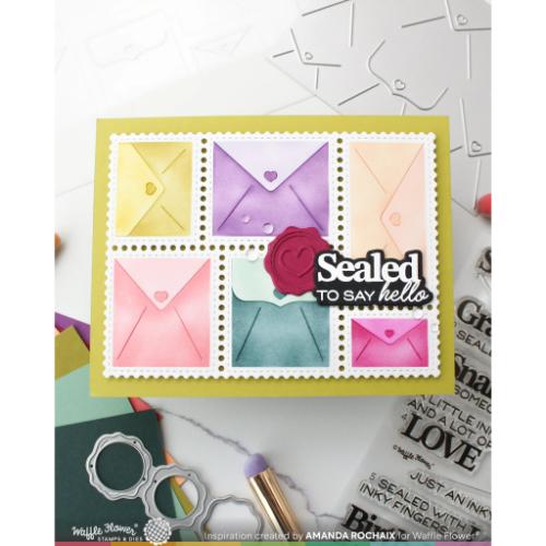 Waffle Flower Crafts Postage Collage Envelope Stencil