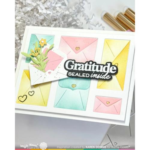 Waffle Flower Crafts Postage Collage Envelope Stencil