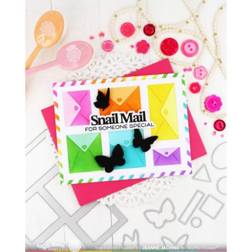 Waffle Flower Crafts Postage Collage Envelope Stencil