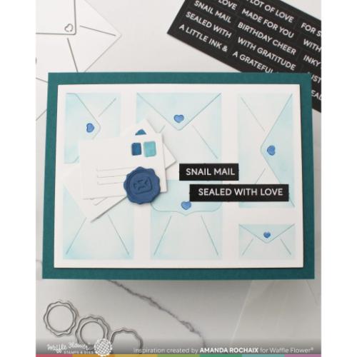 Waffle Flower Crafts Postage Collage Envelope Stencil
