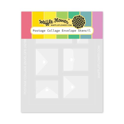 Waffle Flower Crafts Postage Collage Envelope Stencil
