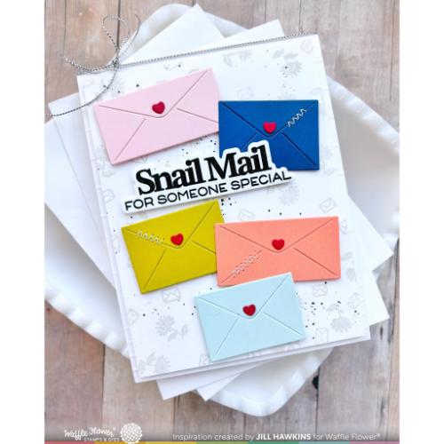 Waffle Flower Crafts Postage Collage Mini Seals Stamp Set