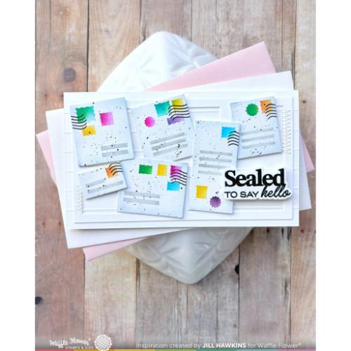 Waffle Flower Crafts Postage Collage Addressed Envelope Stencil