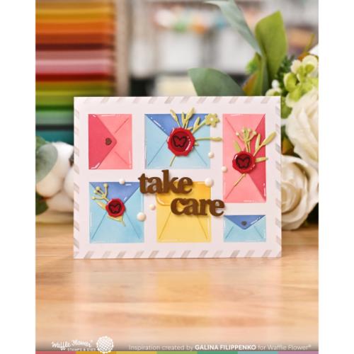 Waffle Flower Crafts Postage Collage Mini Seals Die