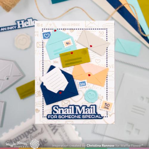 Waffle Flower Crafts Postage Collage Mini Seals Die
