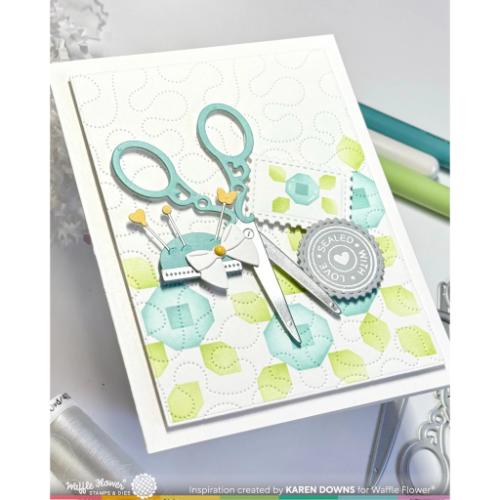 Waffle Flower Crafts Postage Collage Sew Fun Stencil