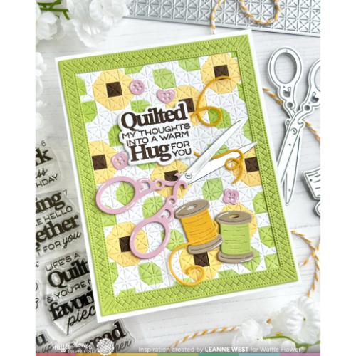 Waffle Flower Crafts Quilted Floral Stencil