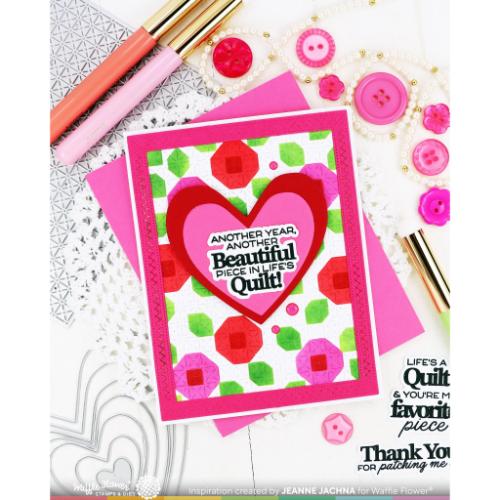 Waffle Flower Crafts Quilted Floral Stencil