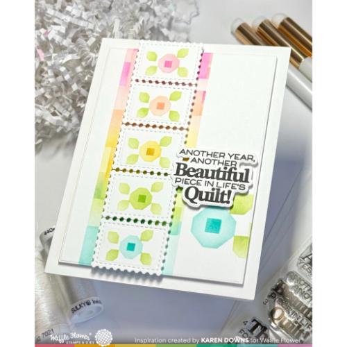 Waffle Flower Crafts Quilted Floral Stencil