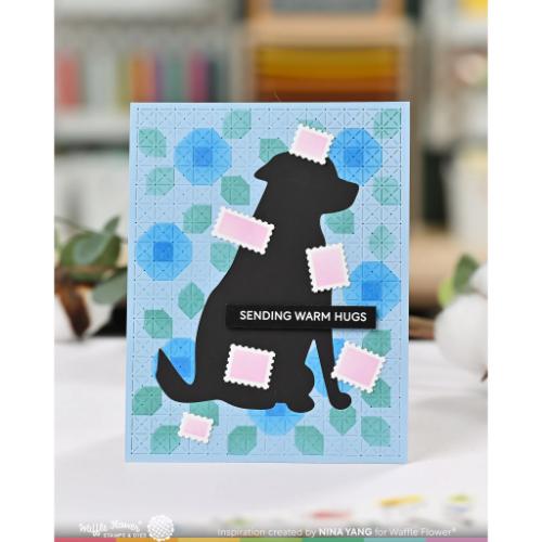 Waffle Flower Crafts Quilted Floral Stencil