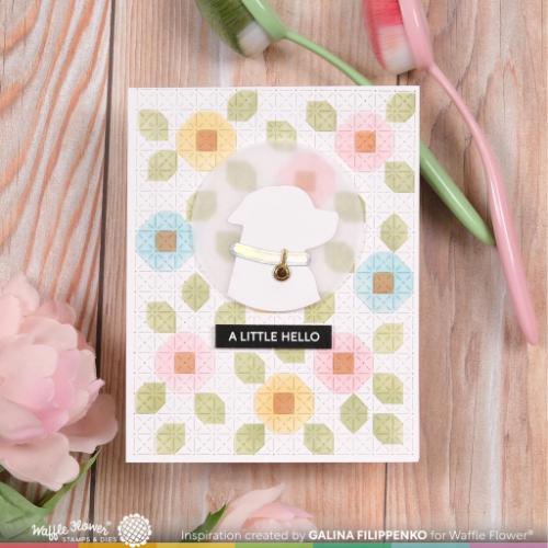 Waffle Flower Crafts Quilted Floral Stencil