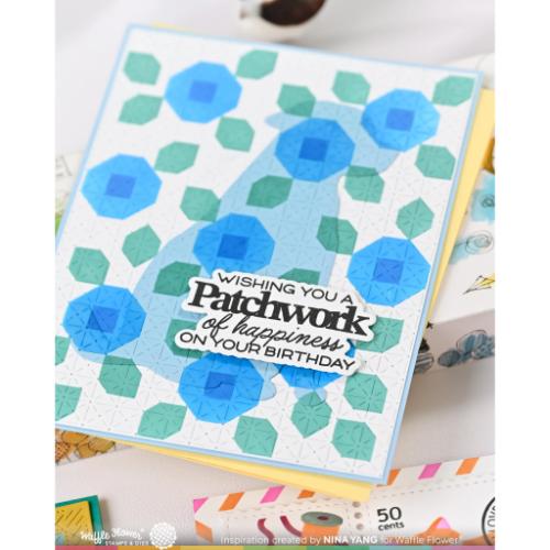 Waffle Flower Crafts Quilted Floral Stencil