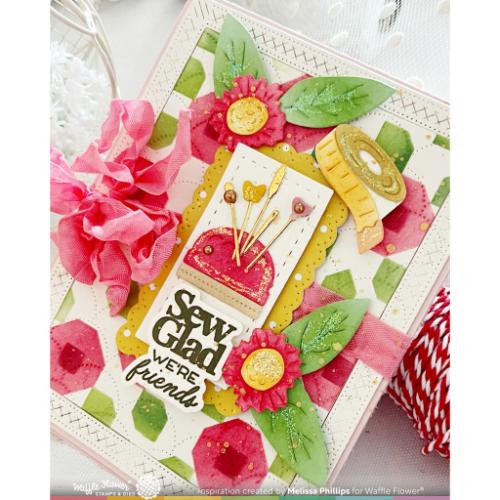 Waffle Flower Crafts Quilted Floral Stencil