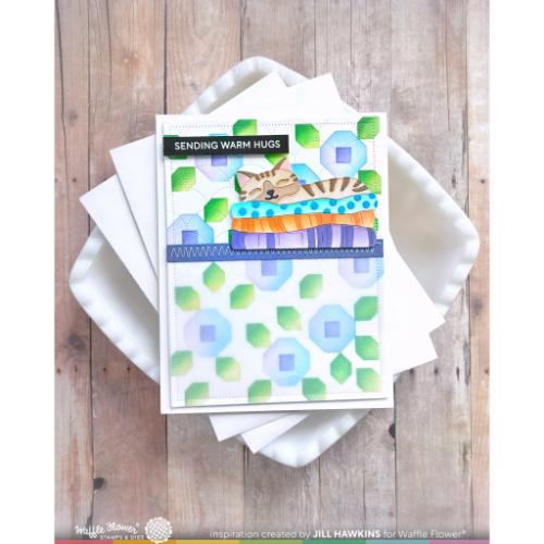 Waffle Flower Crafts Quilted Floral Stencil