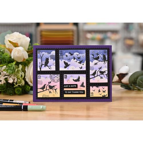 Waffle Flower Crafts Postage Collage Wild Birds Stamp Set