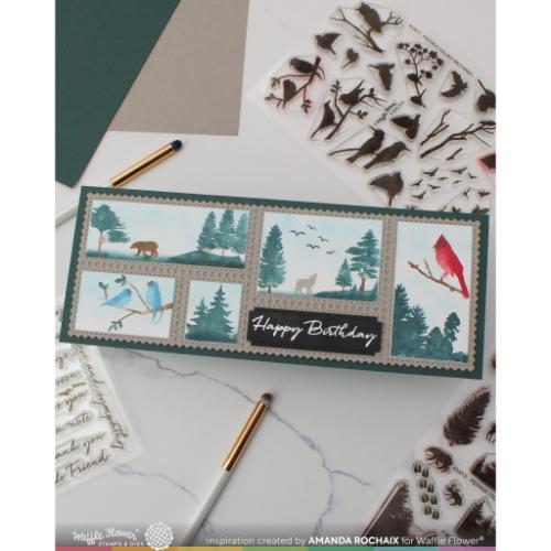 Waffle Flower Crafts Postage Collage Wild Birds Stamp Set