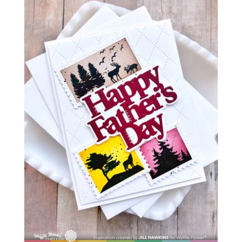 Waffle Flower Crafts Postage Collage Forest Sunset Stamp Set