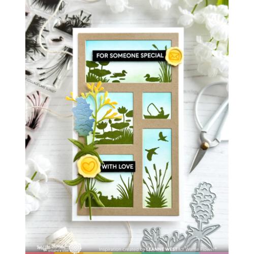 Waffle Flower Crafts Postage Collage Lake Sunset Stamp Set