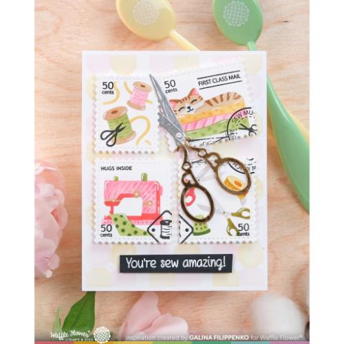 Waffle Flower Crafts Postage Collage Sew Fun Stamp Set