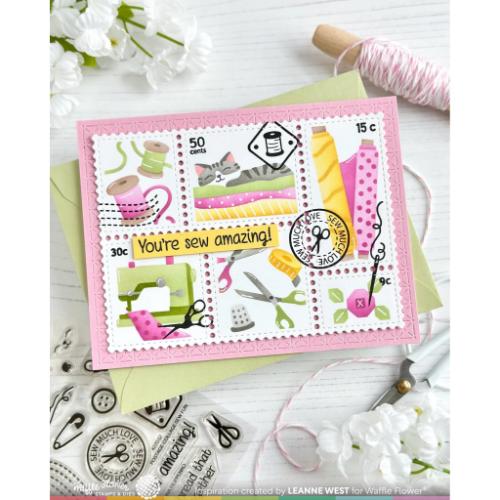 Waffle Flower Crafts Postage Collage Sew Fun Stamp Set