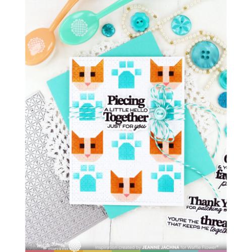 Waffle Flower Crafts Patchwork Cat Stencil