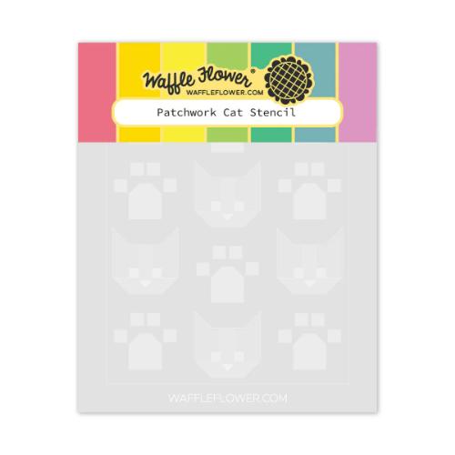 Waffle Flower Crafts Patchwork Cat Stencil
