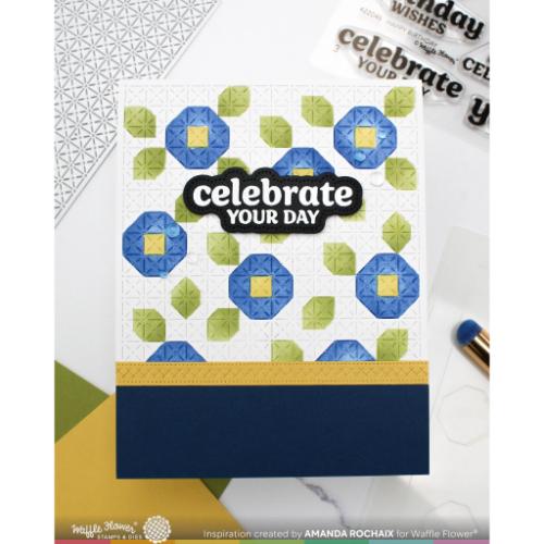 Waffle Flower Crafts Happy Birthday Piercing Matching Die