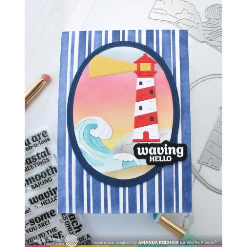 Waffle Flower Crafts Nesting Piercing Ovals Die