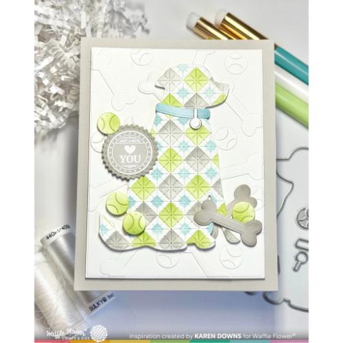 Waffle Flower Crafts Postage Collage Circle Sentiments Stamp Set