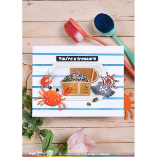 Waffle Flower Crafts Treasure Hunt Sentiments Stamp Set