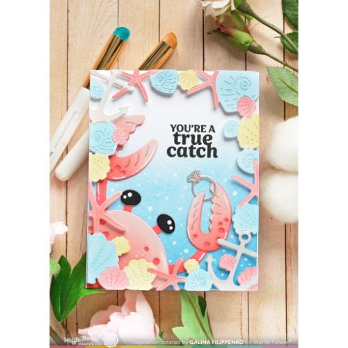 Waffle Flower Crafts Seashell Frame Coloring Stencil