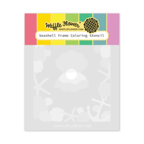 Waffle Flower Crafts Seashell Frame Coloring Stencil
