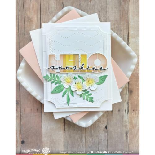 Waffle Flower Crafts Overlapping Hello Additions Stamp & Die Combo