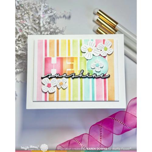 Waffle Flower Crafts Overlapping Hello Additions Stamp & Die Combo