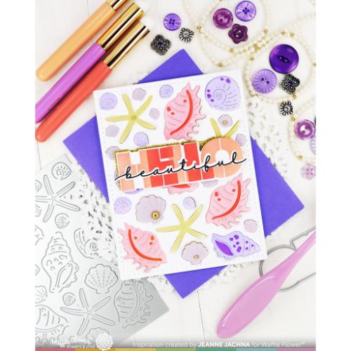 Waffle Flower Crafts Overlapping Hello Additions Stamp & Die Combo