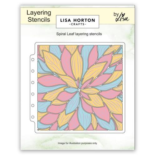 Lisa Horton Crafts Layering Stencils 6"X6" Spiral Leaf