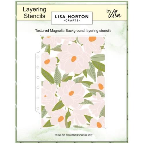Lisa Horton Crafts Layering Stencils 5"X7" Textured Magnolia Background