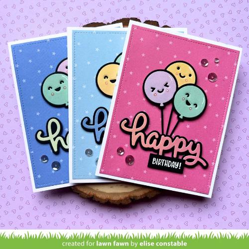 Lawn fawn LF3813 - Lawn Cuts - Scripty Happy Outline Add-On Die