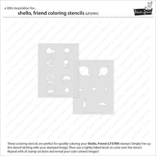 Lawn fawn LF3791 - Lawn Clippings - Shello, Friend
Coloring Stencils
