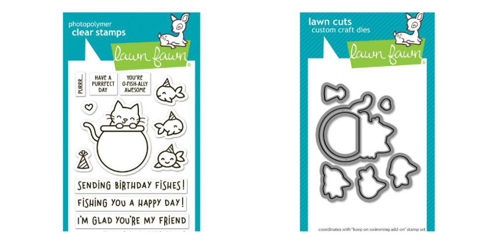 Lawn fawn LF3784/LF3785 - Stamps/Die Bundle - Keep on Swimming Add-On