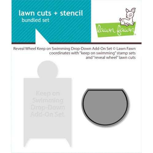 Lawn fawn LF3787 - Lawn Cuts - Reveal Wheel Keep on Swimming Drop-Down Add-On Set