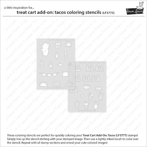 Lawn Fawn LF3779 - Lawn Clippings - Treat Cart Add-On: Tacos Coloring Stencils