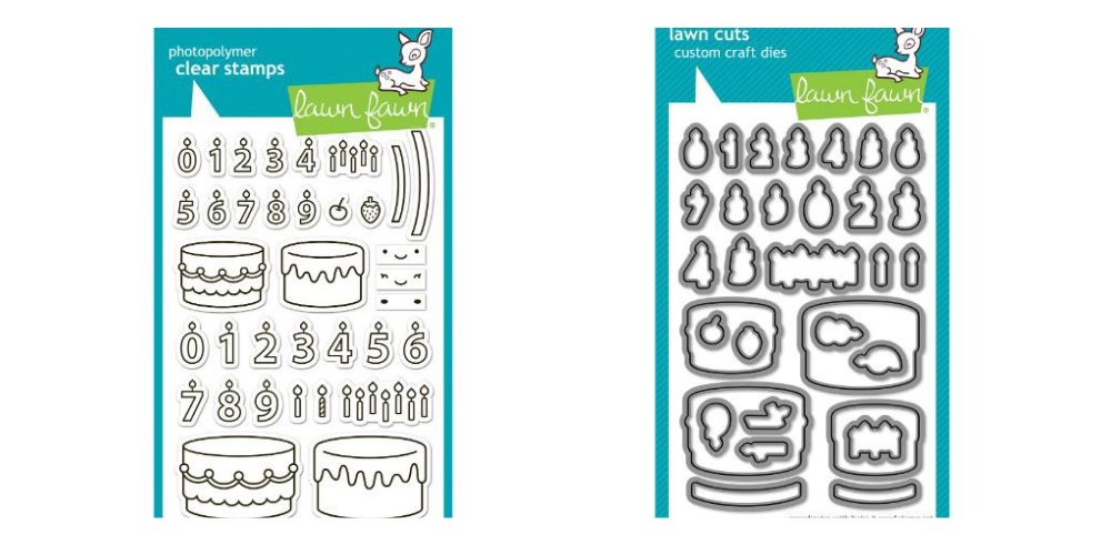 Lawn Fawn LF3770/LF3771 - Stamps/ Die Bundle - Cake It Easy